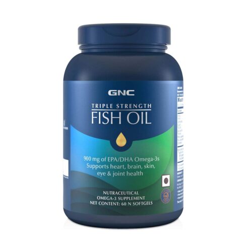 GNC Triple Strength Fish Oil 900mg Omega-3 (60 Softgels)