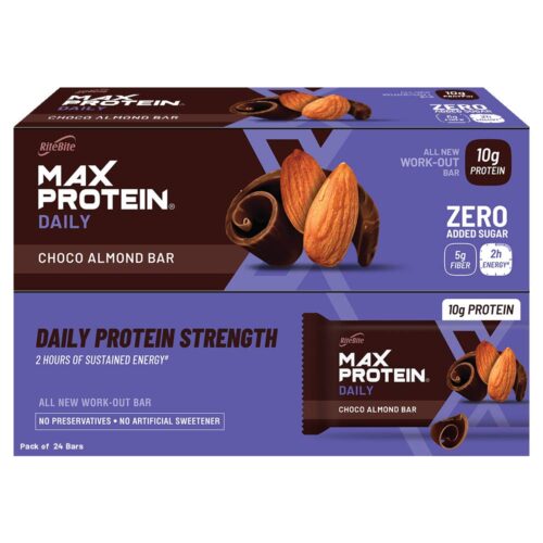 Ritebite Max Protein Daily Choco Almond Bars Pack of 24 (50g x 24)