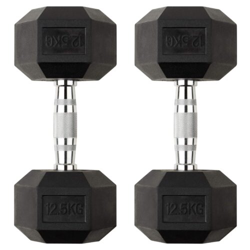 12.5Kg Rubber Hex Dumbbells(12.5Kg X 2 Dumbbells)