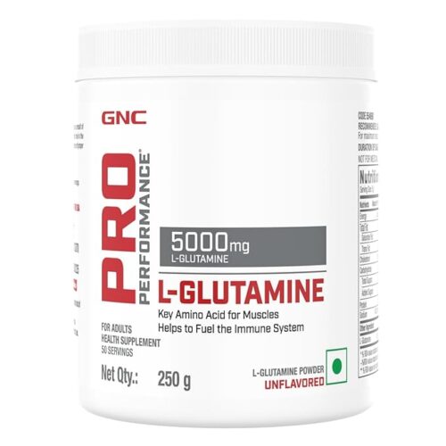 GNC Pro Performance L-Glutamine 5000 mg | 250 gm | 50 Servings  | Unflavoured