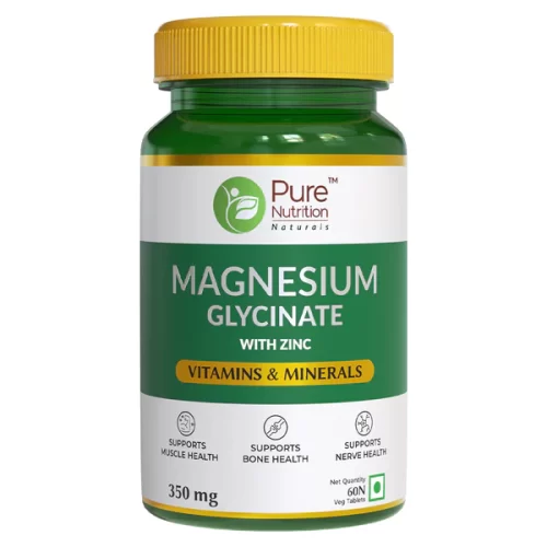 Magnesium Glycinate with Zinc | Supports Muscle Health, Bone & Nerve Health - 60 Tabs